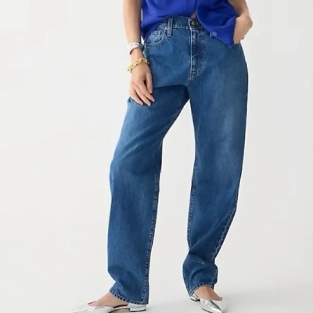 J. Crew Mid-Rise Slouchy Straight Jeans Size 28 Blue Denim editorial minimalist
